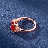 Micro-inlaid Zircon Butterfly Ring Rose Ruby Rose Gold Ring Jewelry main image 5