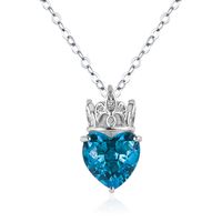 Fashion Queen Necklace Retro Crown Pendant Peach Heart Pendant Clavicle Chain Love Necklace main image 6