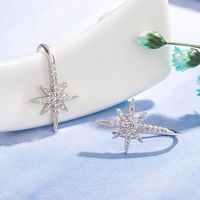 Korean Female Eight-pointed Star Micro-inlaid Zircon Copper Inlaid Zircon Earrings main image 5