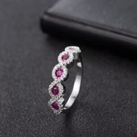 Cross-border Micro Zircon Emerald Ring Ruby Full Diamond Ring Fashion Jewelry main image 3