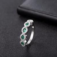 Cross-border Micro Zircon Emerald Ring Ruby Full Diamond Ring Fashion Jewelry main image 4