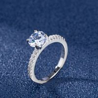 Korean Luxury Micro-inlaid Zircon Fashion Four-claw Simulation Zircon Closed Ring main image 1