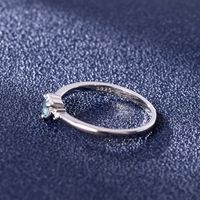 Blue Topaz Heart-shaped Ring European And American Zircon Blue Fashion Ring main image 6