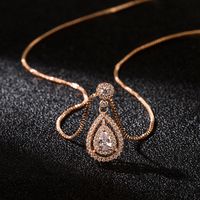 Korean Version Necklace Full Diamond Water Drop Pendant Fashion Clavicle Chain Necklace Wedding Jewelry main image 3