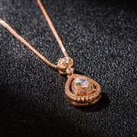 Korean Version Necklace Full Diamond Water Drop Pendant Fashion Clavicle Chain Necklace Wedding Jewelry main image 4