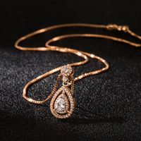 Korean Version Necklace Full Diamond Water Drop Pendant Fashion Clavicle Chain Necklace Wedding Jewelry main image 5