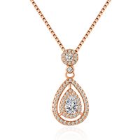 Korean Version Necklace Full Diamond Water Drop Pendant Fashion Clavicle Chain Necklace Wedding Jewelry main image 6