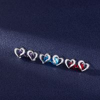 Diamond Heart-shaped Earrings Fashion Love Earrings Personalized Jewelry main image 2