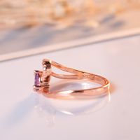 New Zircon-encrusted Purple Ring European And American Rose Gold Purple Zircon Ring Jewelry main image 6