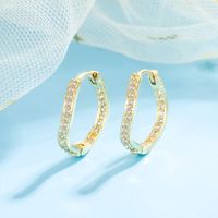 European And American Diamond Wavy Earrings Female 18k Gold Inlaid Zircon Earrings main image 1