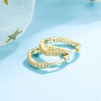 European And American Diamond Wavy Earrings Female 18k Gold Inlaid Zircon Earrings main image 3