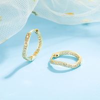 European And American Diamond Wavy Earrings Female 18k Gold Inlaid Zircon Earrings main image 5