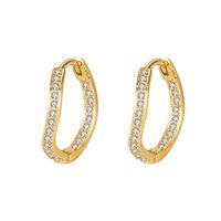 European And American Diamond Wavy Earrings Female 18k Gold Inlaid Zircon Earrings main image 6