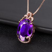Diamond-studded Purple Rhinestone Pendant Full Diamond Pendant Necklace Fashion Jewelry main image 1