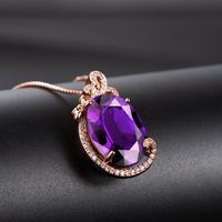 Diamond-studded Purple Rhinestone Pendant Full Diamond Pendant Necklace Fashion Jewelry main image 5