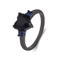 Heart-shaped Black European And American Simulation Diamond Heart-shaped Ring Fashion Jewelry main image 6