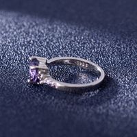 Zircon Heart-shaped Amethyst Ring European Fashion Purple Zircon Ring Jewelry main image 5