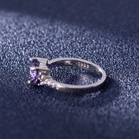 Zirkon Herzförmiger Amethyst Ring Europäische Mode Lila Zirkon Ring Schmuck main image 5