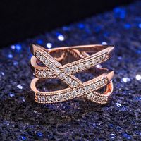 Cross Ring European And American Temperament Cross Micro-inlaid Zircon Index Finger Ring Jewelry main image 5
