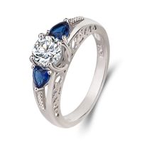 Herzförmiger Blauer Diamant Europäischer Und Amerikanischer Blauer Simulationsdiamant Grenzüberschreitender Einfacher Modeschmuck main image 1