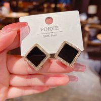 Fashion Geometric Micro-inlaid Square Copper Inlaid Zircon Earrings Wholesale main image 5