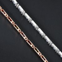 Rectangular Zircon Inlaid With Platinum Color Protection Copper Bracelet main image 5