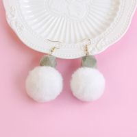 New Candy Color With Hair Ball Earrings Ball Earrings Female Wholesale main image 5