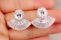 Zircon Exaggerated Earrings European And American Fashion Party Bride Wedding Jewelry main image 3