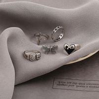 New Butterfly Elven Ring 5-piece Set Heart Chain Dagger Joint Ring Wholesale main image 4