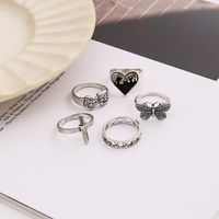 New Butterfly Elven Ring 5-piece Set Heart Chain Dagger Joint Ring Wholesale main image 5