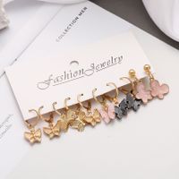 Fashion Acrylic Butterfly Earrings Set 5 Pairs Of Creative Simple Butterfly Pendant Earrings Wholesale main image 3