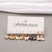 Fashion Acrylic Butterfly Earrings Set 5 Pairs Of Creative Simple Butterfly Pendant Earrings Wholesale main image 1
