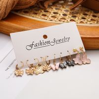 Fashion Acrylic Butterfly Earrings Set 5 Pairs Of Creative Simple Butterfly Pendant Earrings Wholesale main image 5