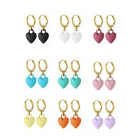 New Candy Color Peach Heart Dripping Oil Earrings Creative Cute Love Dripping Oil Earrings Wholesale main image 6