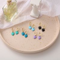 New Candy Color Peach Heart Dripping Oil Earrings Creative Cute Love Dripping Oil Earrings Wholesale main image 5
