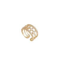 Fashion Zircon Temperament Design Geometric Copper Ring main image 5