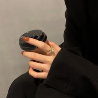 Korean Style Geometric Zircon Zipper Open Ring Fashion Trendy Copper Finger Ring Wholesale main image 3