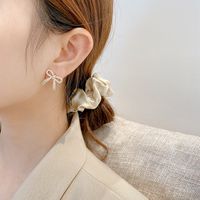 2021 New Trendy Bow Stud Earrings Female Korean Copper Earrings Wholesale main image 3