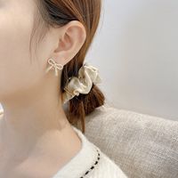 2021 New Trendy Bow Stud Earrings Female Korean Copper Earrings Wholesale main image 4