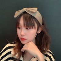 Korean Satin Headband Women Bow Headdress Wide-brim Elegant Headband main image 4