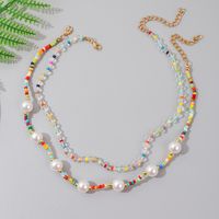 Bohemian Hand-woven Crystal Bead Multi-layer Necklace Pearl Pendant Jewelry main image 3