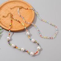 Collier Multicouche De Perles De Cristal Tissées À La Main De Bohème Bijoux Pendentif Perle main image 4