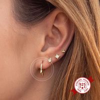 Fashion S925 Silver Geometric Rhinestone Earrings main image 4