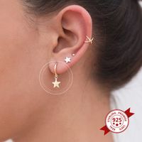 Fashion Five-pointed Star Glossy Star S925 Silver  Earrings main image 3