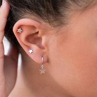 Fashion Five-pointed Star Glossy Star S925 Silver  Earrings main image 4