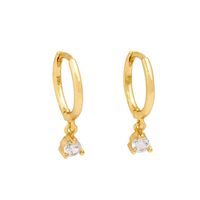 Fashion Single Diamond Geometric Minimalist Zircon S925 Silver Earrings main image 1