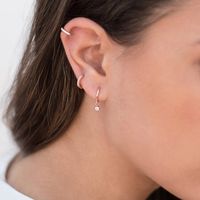 Fashion Single Diamond Geometric Minimalist Zircon S925 Silver Earrings main image 3