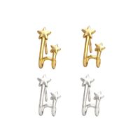 Simple Double-layer Star Earrings Fashion Exquisite Five-pointed Star Earrings Ear Jewelry main image 1