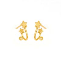 Simple Double-layer Star Earrings Fashion Exquisite Five-pointed Star Earrings Ear Jewelry main image 3
