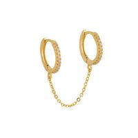 European And American Diamond-studded Chain Tassel Copper Earrings Women main image 2